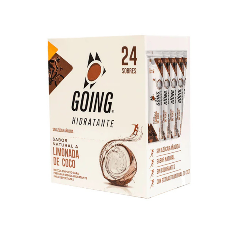 Hidratante Going para runners caja x 24 sachets – Sabor a Limonada de Coco